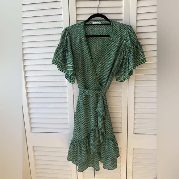 Max Studio Green Patterned Midi Dress - Picture 1 of 4